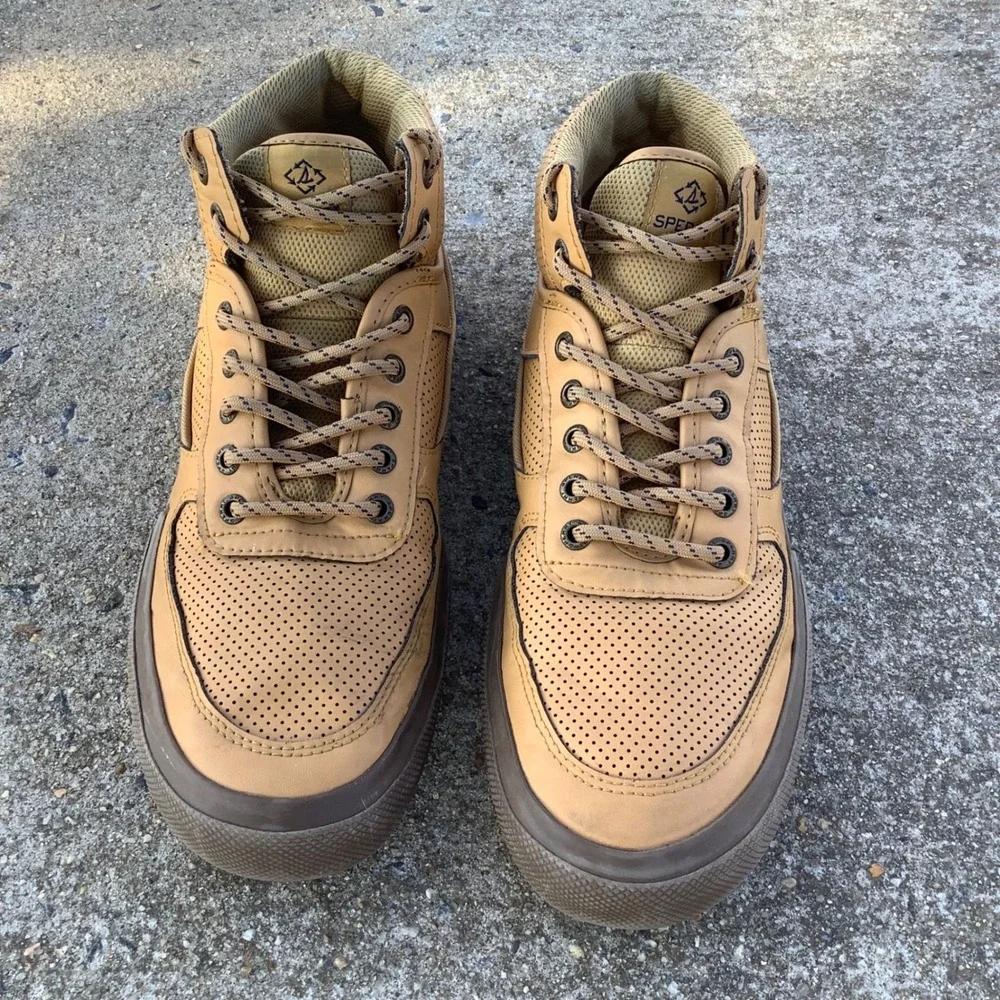 Speedy Top-Sider Rare Soletide 2-Eye Mid Mens Wheat Sneakers‎ STS24693 Size 10.5